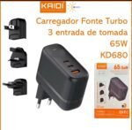 fonte Kaidi turbo universal 65W KD-680 - Imagem 2