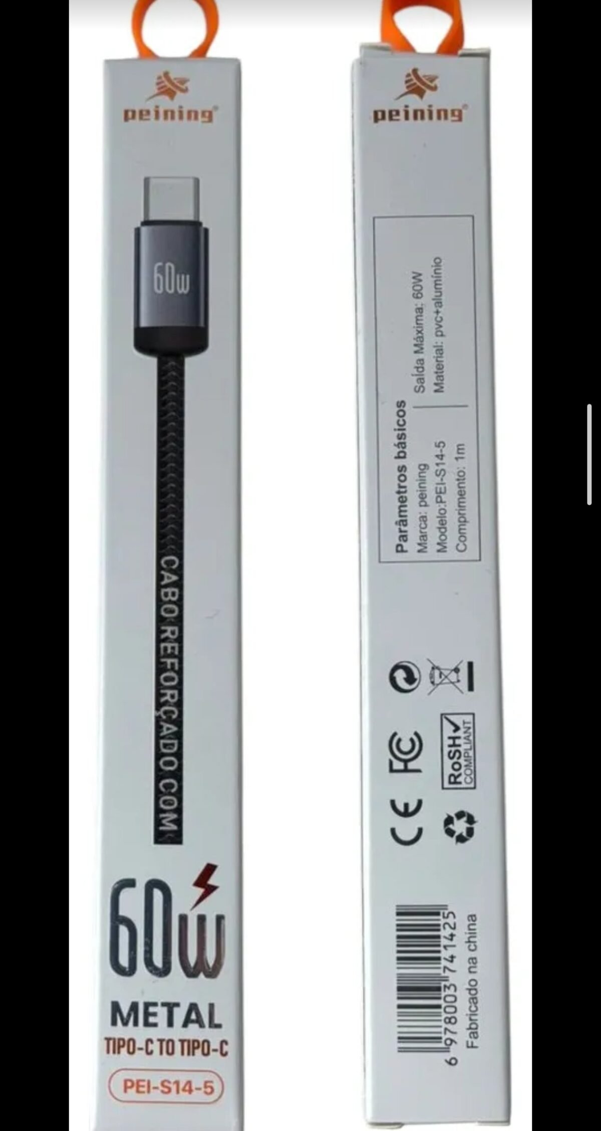 Cabo Peining tipoC para tipoC 60W Pei-S14-5 - Imagem 2