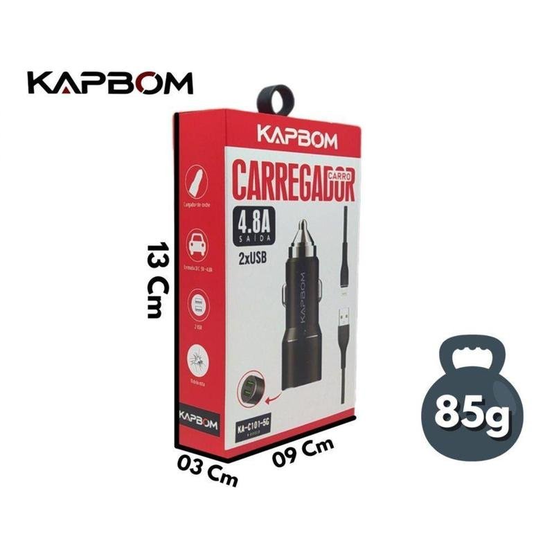 carregador veicular Kapbom KA-C101-5G