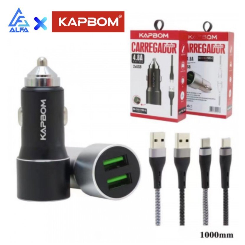 carregador veicular Kapbom KA-C101-V8
