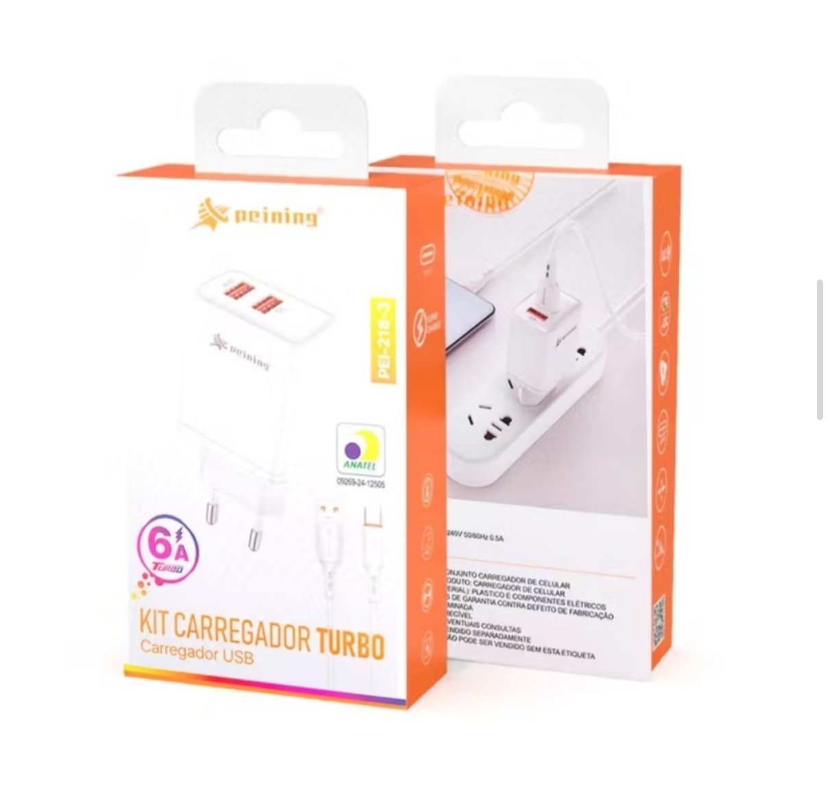 carregador PEINING 6A tipoC Pei-218-3