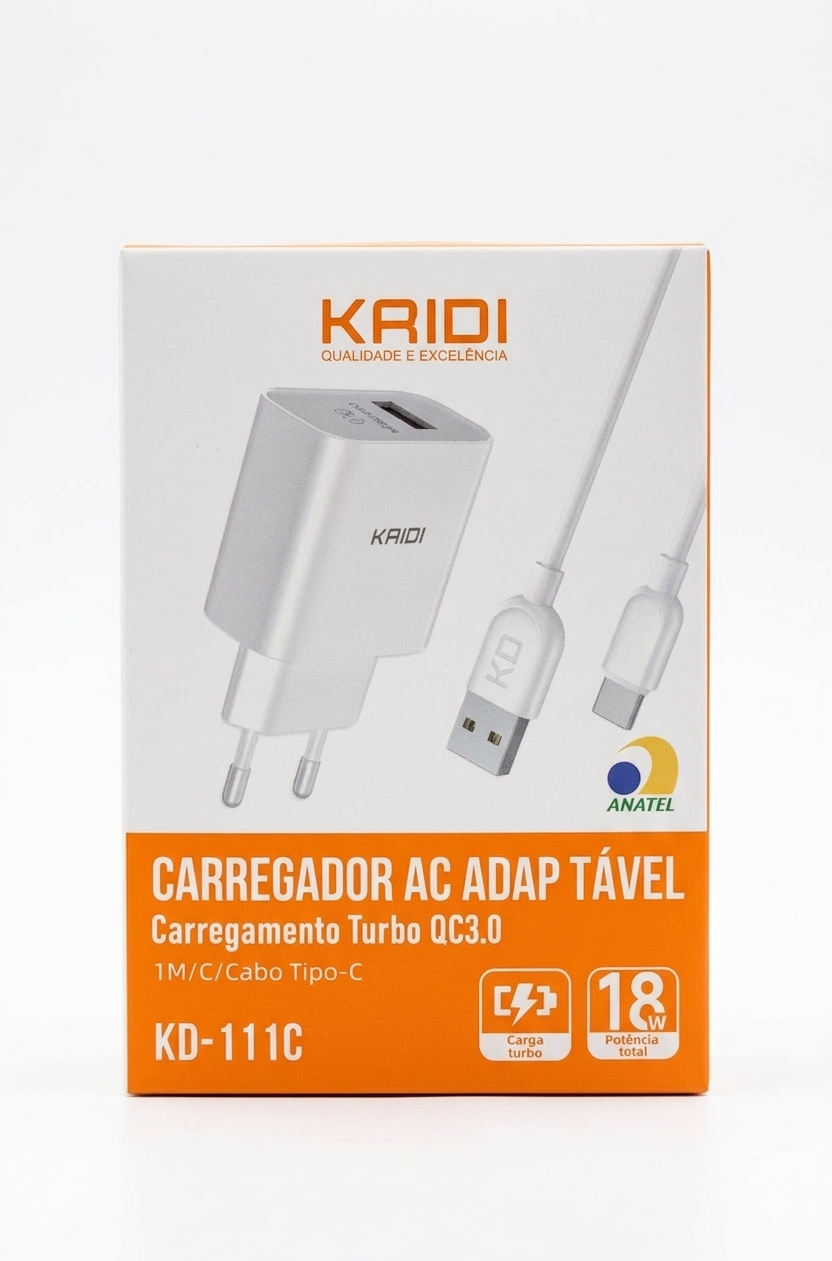 Carregador Kaidi tipoC KD-111C