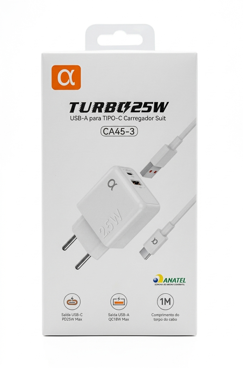 Carregador A'Gold CA45-3 TipoC
