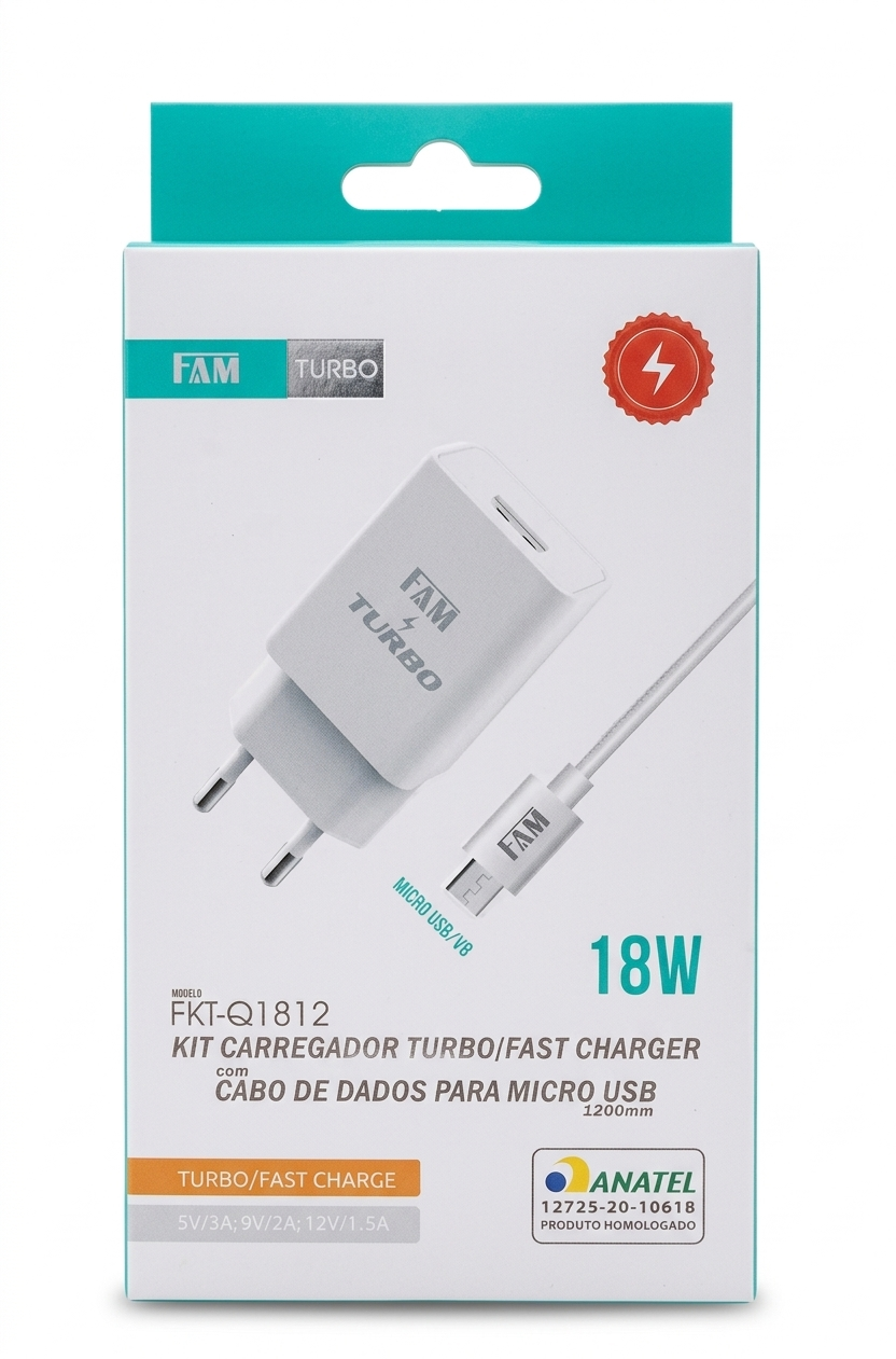 Carregador FAM V8/Micro FKT-Q1812