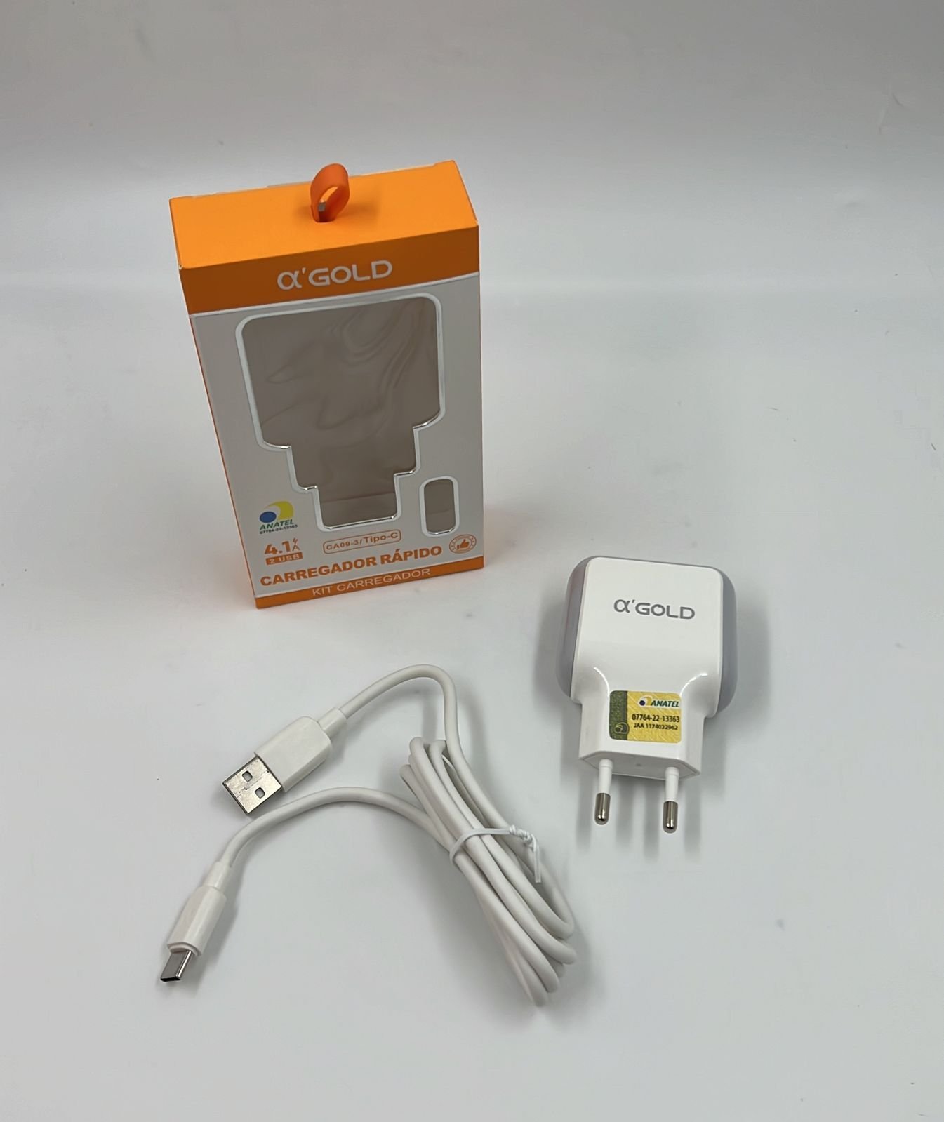 Carregador A'Gold CA09-3 TipoC