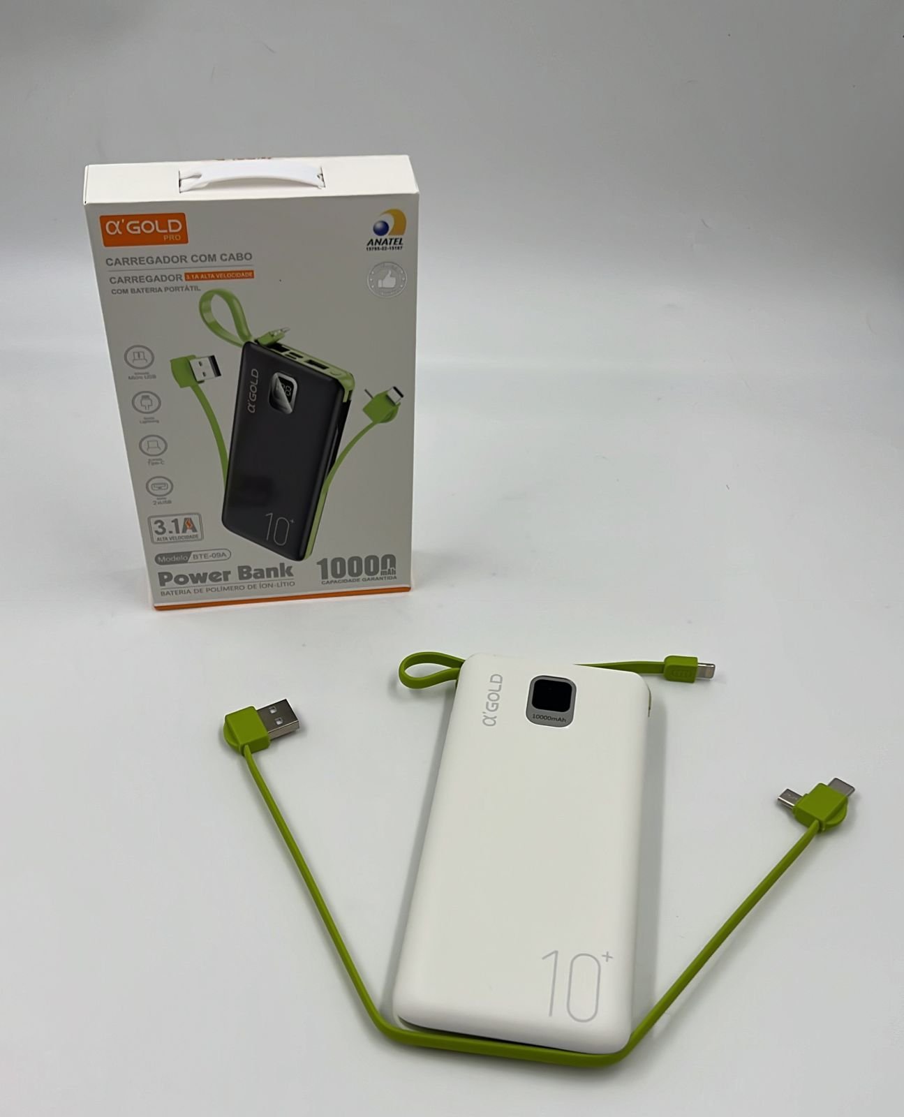 Carregador portátil/Power bank A'Gold BTE-09A