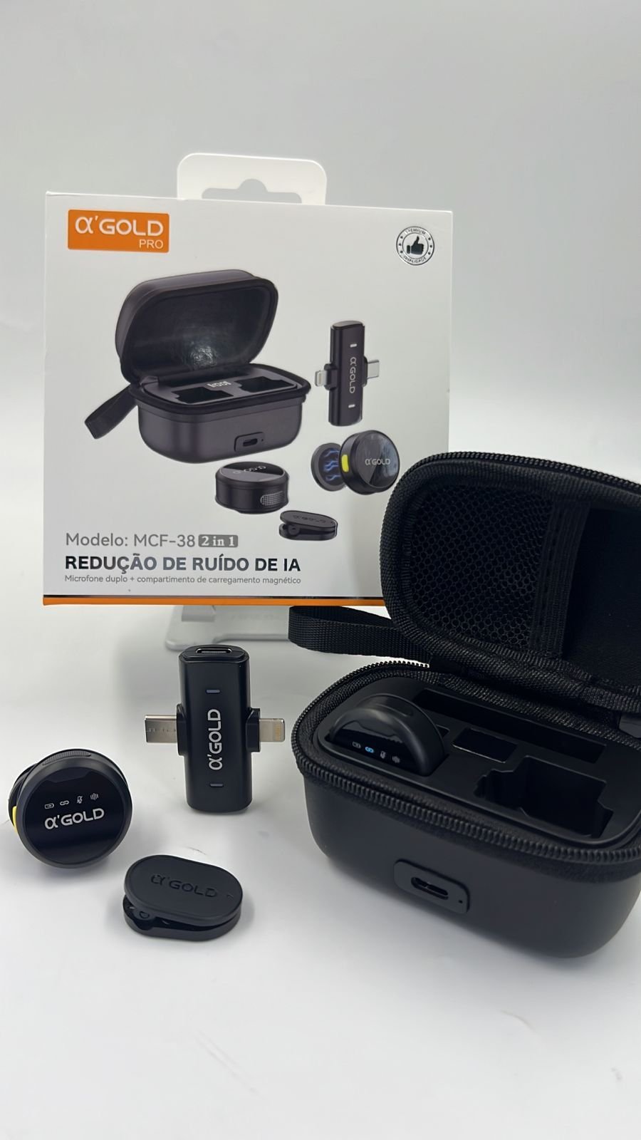 Microfone de Lapela A'Gold MCF-38