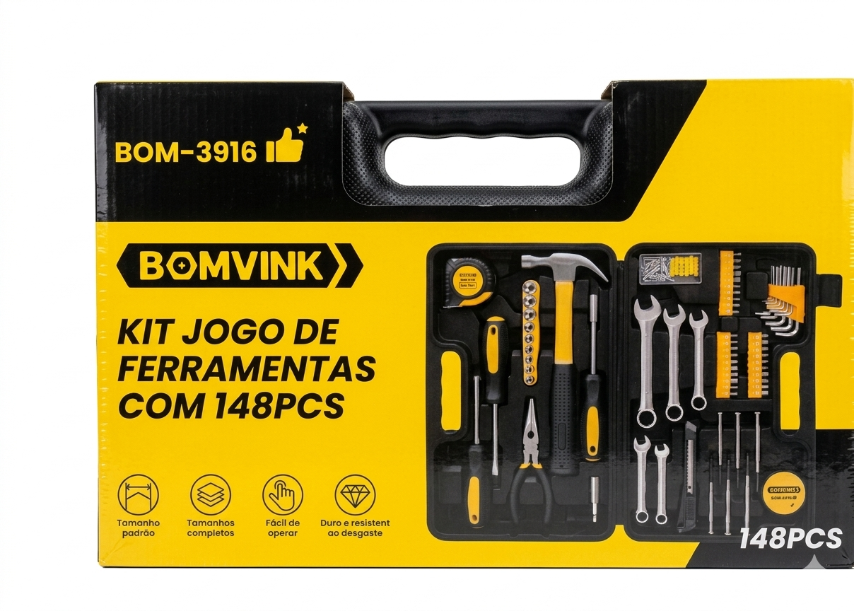 Kit de ferramentas 148 Peças BOM-3916