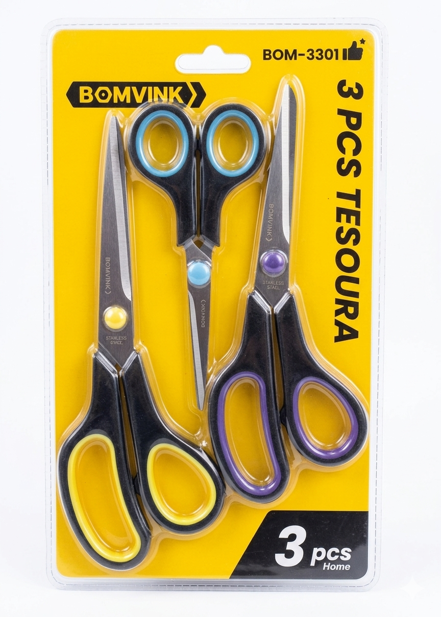 Kit de tesoura 3 peças BOM-3301