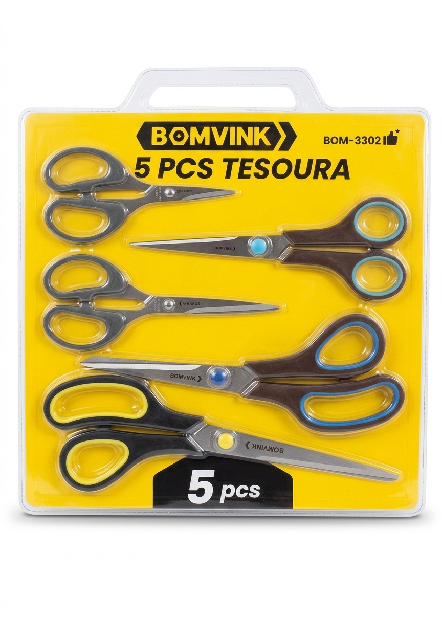 Kit de tesoura 5 Peças BOM-3302