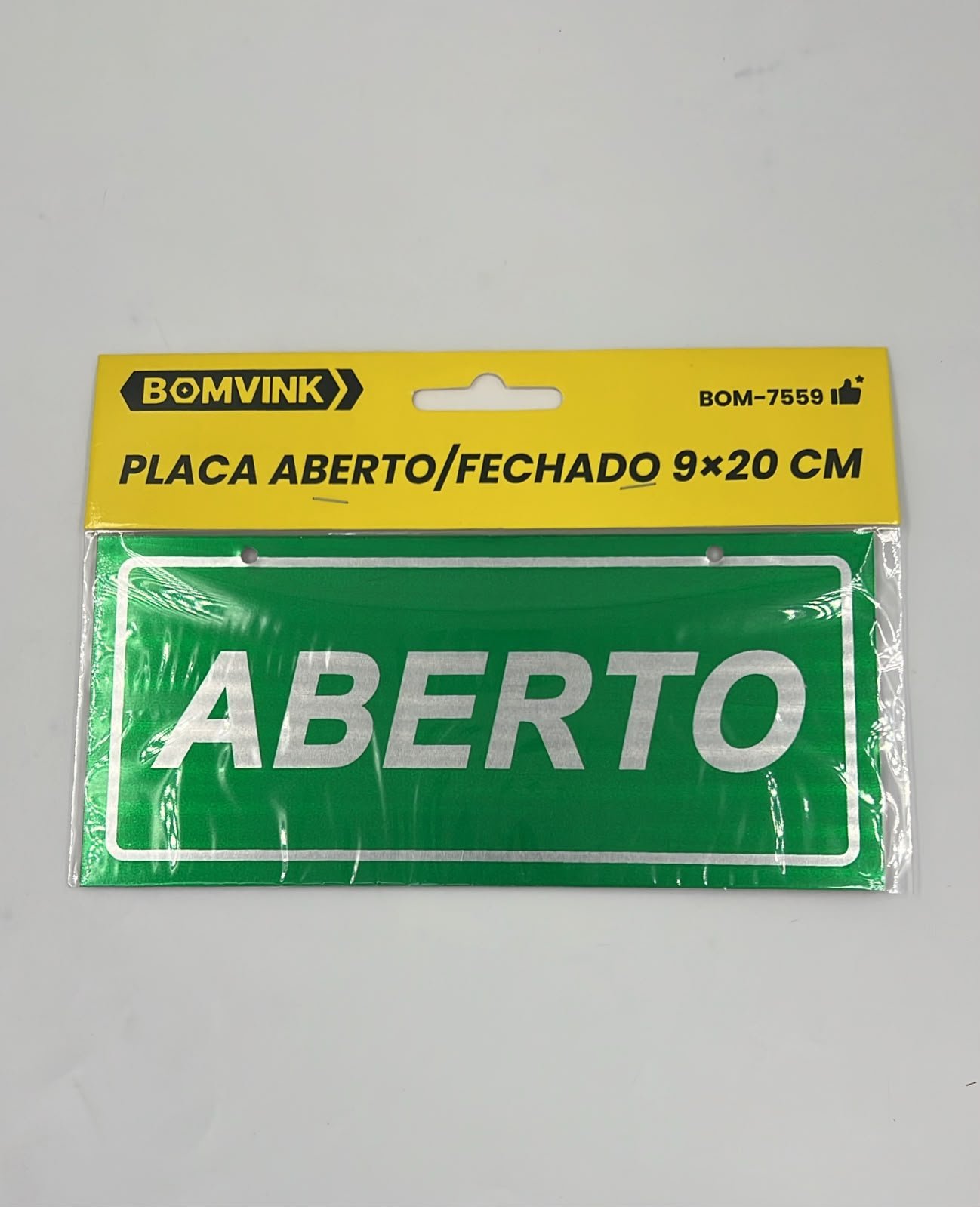 Placa Aberto/Fechado BOM-7559 9X20