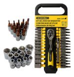 Kit 28 Peças Jogo De Soquetes 4-14mm Catraca 1/4 Bits S2 Crv Cor 3209 - Imagem 3
