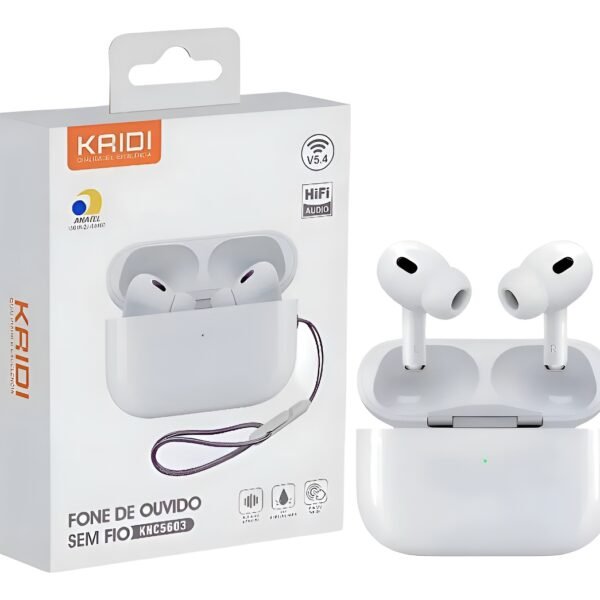 Fone De Ouvido Kaidi Original Academia Corrida Sem Fio Branc BrancoKNC-5603