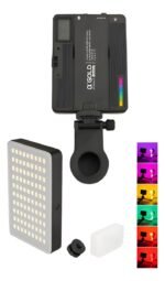 Luz De Preenchimento Rgb Portatil Para Câmera Tablet Celular 127/220v Preto Branco-frio - Imagem 4