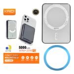 Carregador Portátil Indução Magnética 5000mah Power Bank Preto/branco