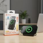 Power Bank Indução 2 Em 1 C/cabos V8,tipo-c,lightning Usb com suporte