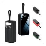 Powerbank Peining 30000mAh Preto Carga Rápida Lanterna 4 Saídas USB