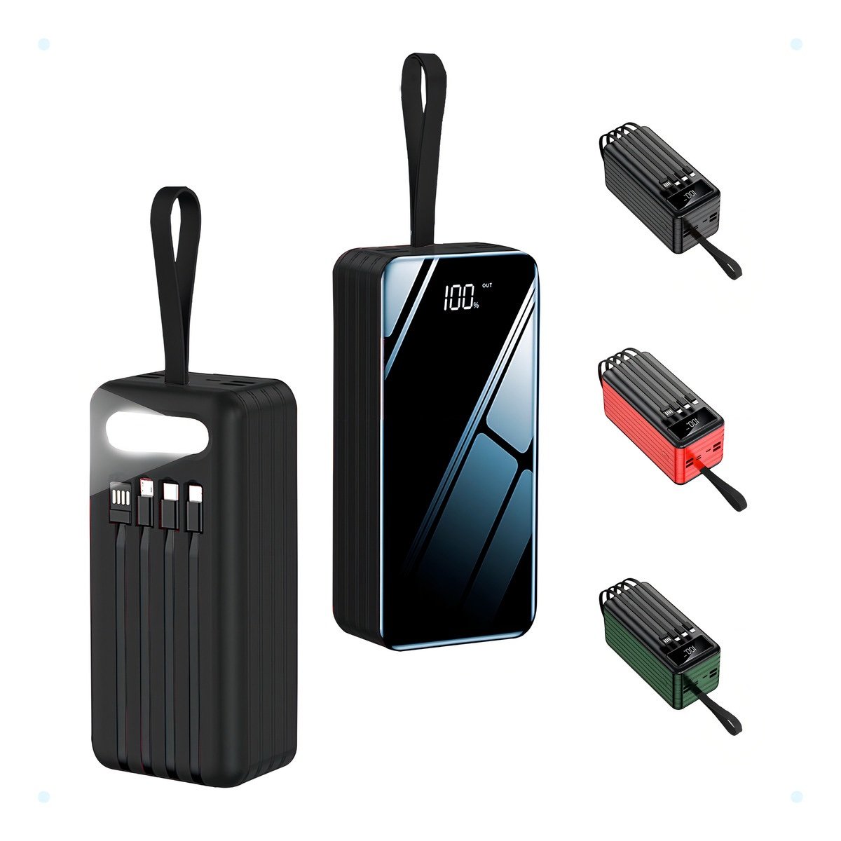 Powerbank Peining 30000mAh Preto Carga Rápida Lanterna 4 Saídas USB